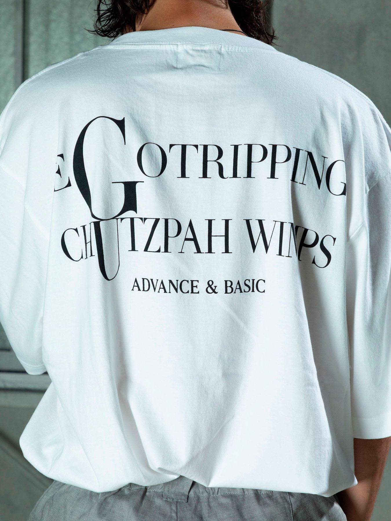 【予約品 11月9日(月) 締切】HEAVYOUNCE TEE Cw / ヘビーオンス バックプリントTシャツ / ホワイト×ブラック
