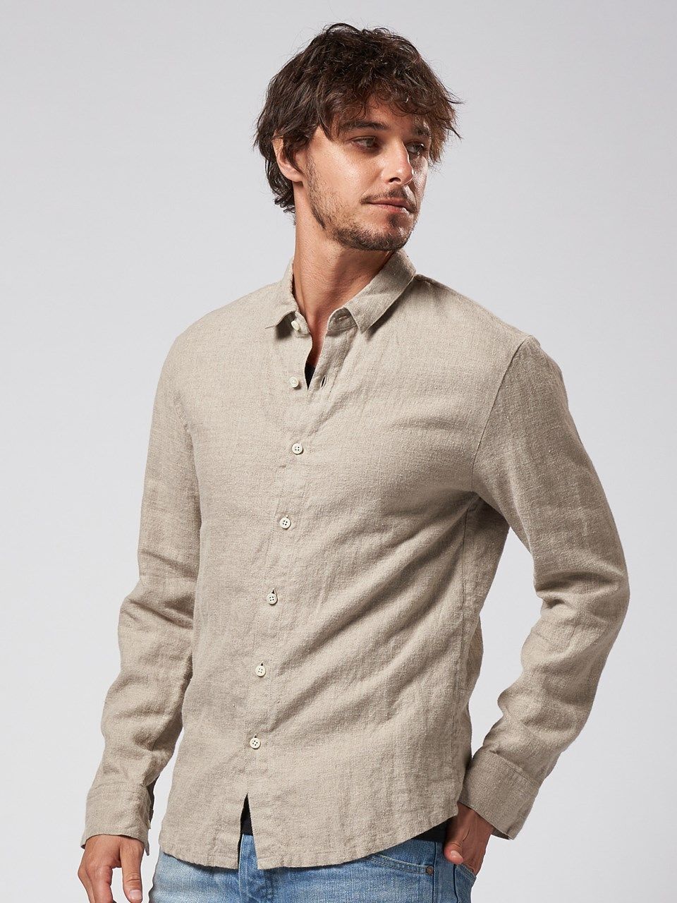 《予約品》 short point collar shirt / カラーシャツ / ベージュ
