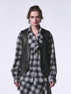 《予約品》 LaceUpConchVest / レザーベスト / ブラック