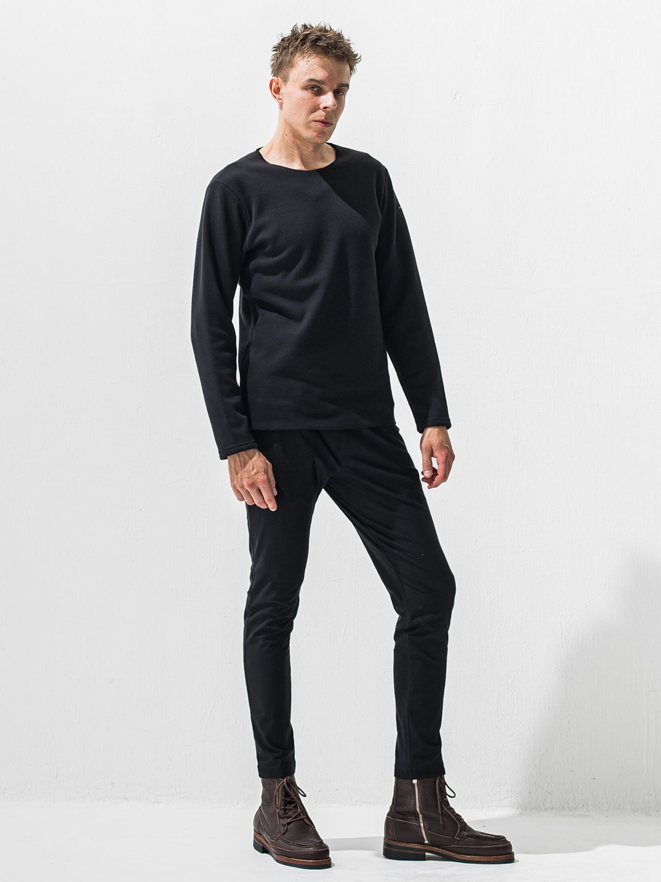 【予約品】CHRIS EASY HEAT TUCK PANTS / 裏起毛 ワンタックイージーパンツ / ブラック