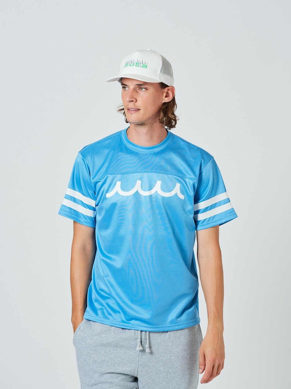 【予約～4/23火曜締切】muta Football Tee / Tシャツ / サックスブルー【Acanthus×muta】2024 6月上旬～上がり予定分