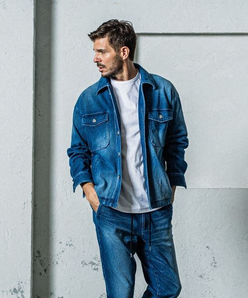 《予約11月17日19時締め》 DENIM JERSEY  OVER CPO ダークインディコ / デニムジャージ /