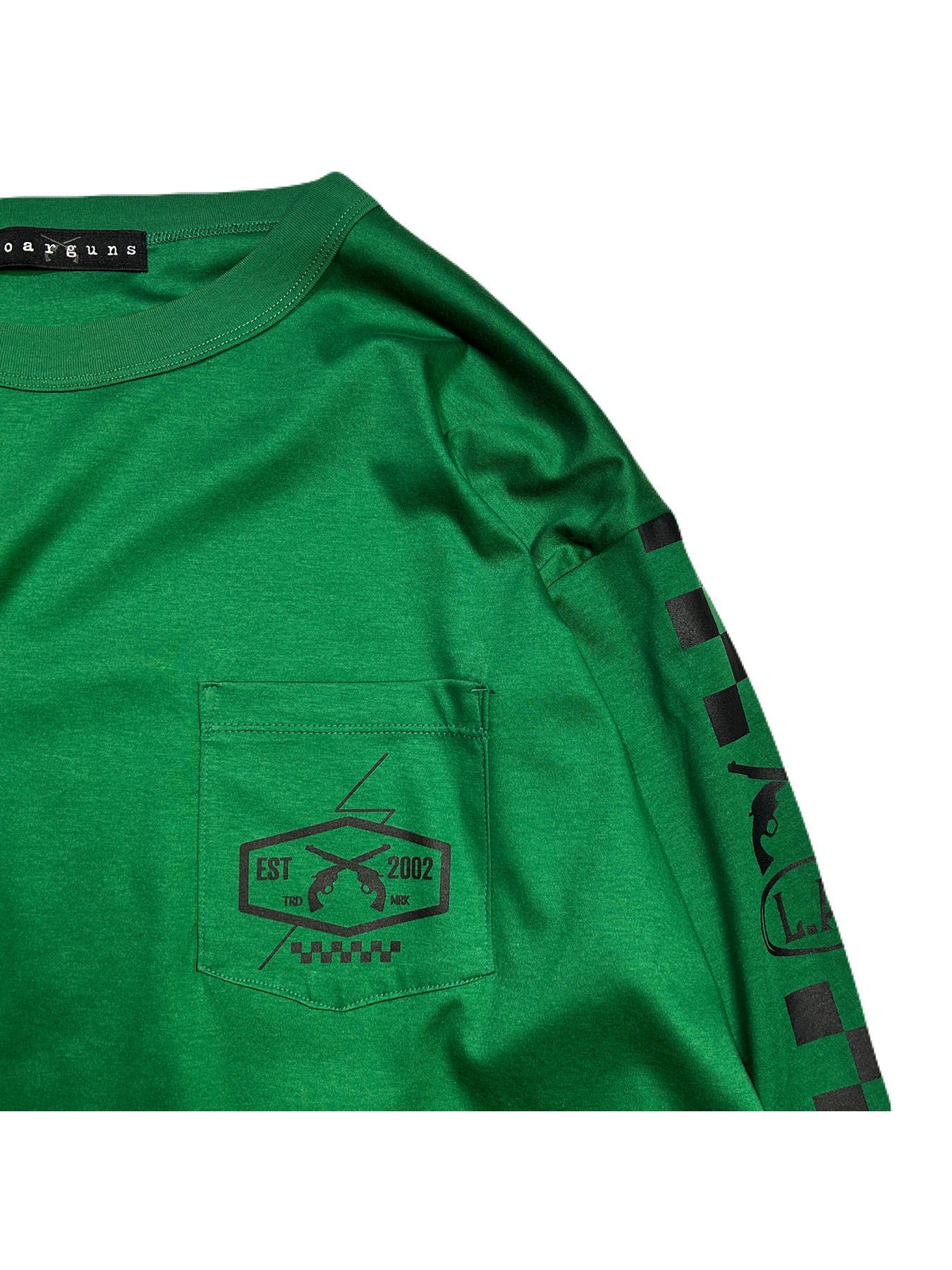 【予約品 8月10日(日) 締切 】CHECKER L/S T / チェッカー ロングスリーブ Tシャツ / グリーン×ブラック