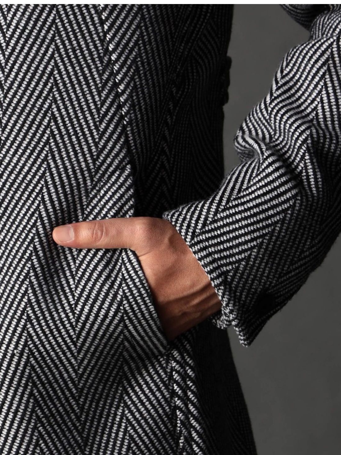 アラカルトハイブリットメルトン スタンドコート ヘリンボーン 【NICOLE CLUB FOR MEN】