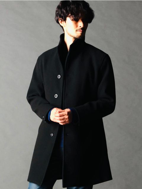 ハイブリットメルトン スタンドコート BLACK 【NICOLE CLUB FOR MEN】