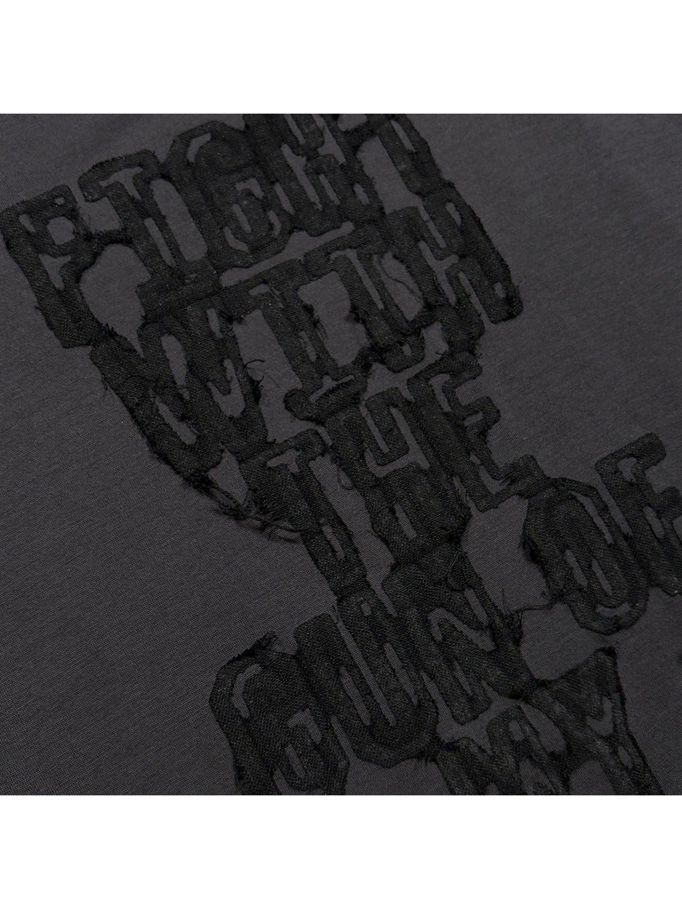 【予約品 3月9日(月) 18:00 締切】WO/JER S/TEE GAUZE / ウールジャージ ガーゼプリント Tシャツ / グレー