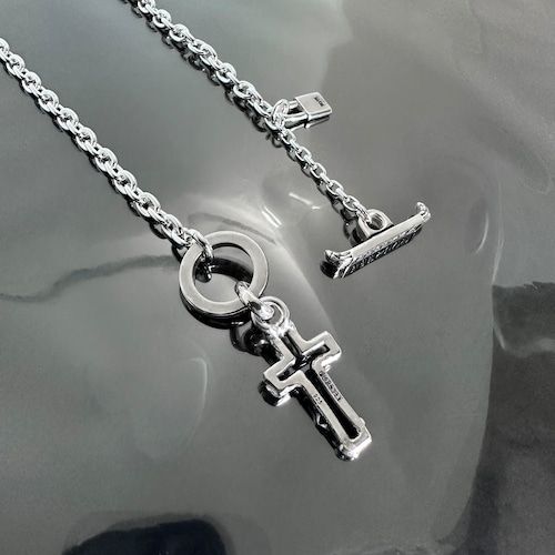 《受注生産》 OPEN CROSS NECKLACE T-BAR / オープンクロスTバーネックレス 【GOD SIZE】 注文から2～3週間後