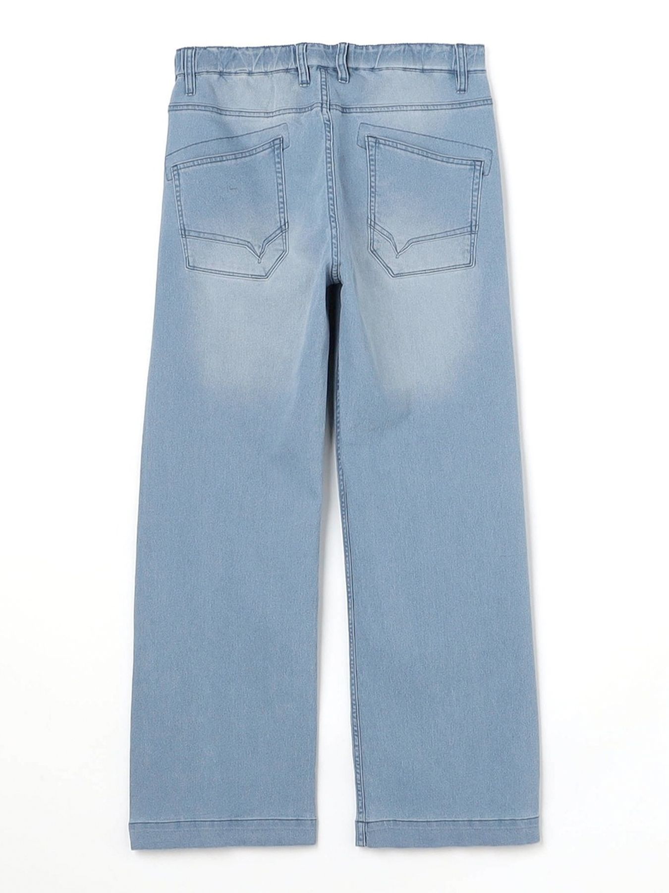 ライトオンスワイドデニムストレッチパンツ / ブルー【HIDEAWAYS NICOLE】