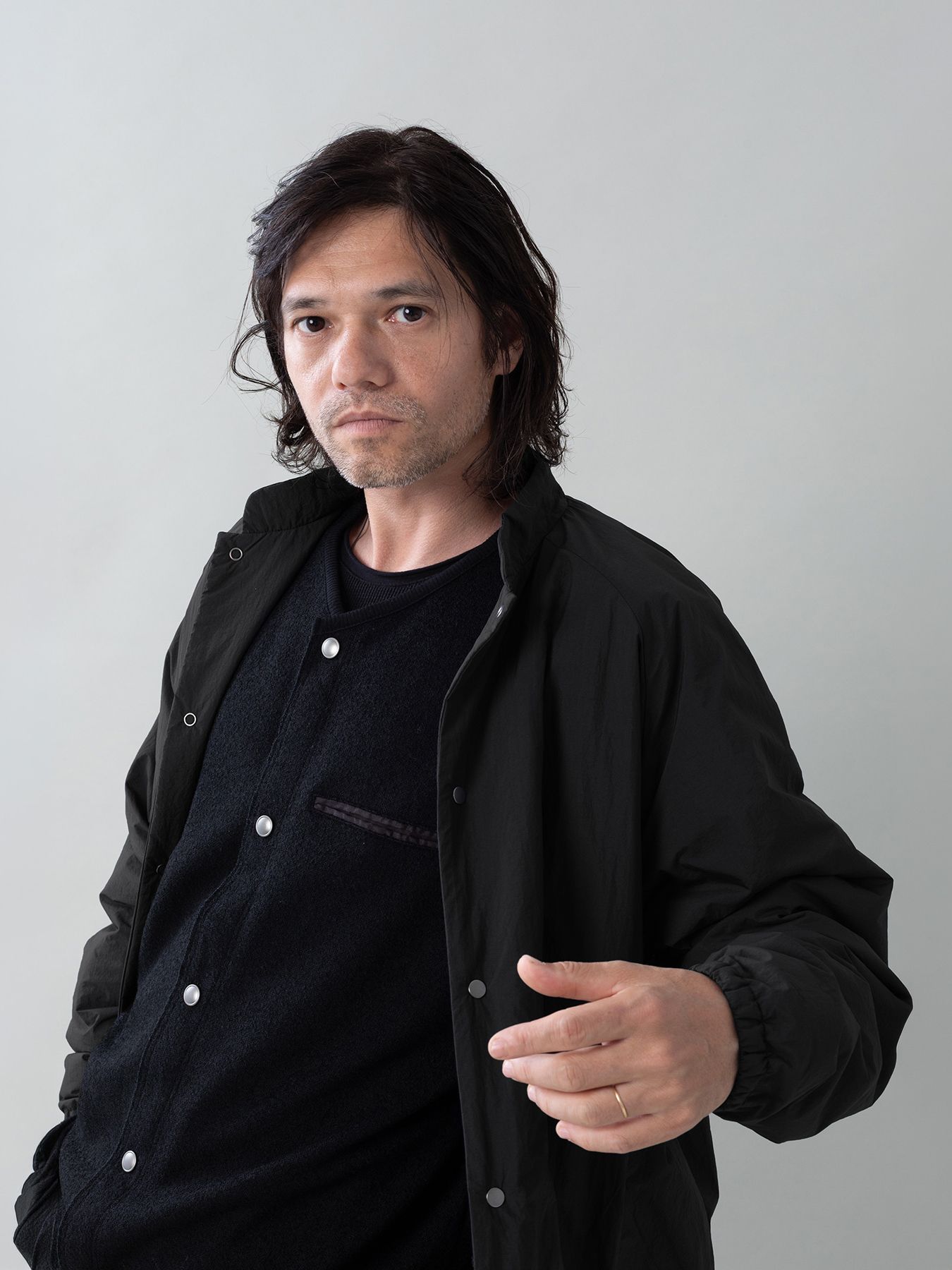 【予約品 5月27日(水) 締切】VEIL-BLOUSON / スタンドブルゾン / ブラック