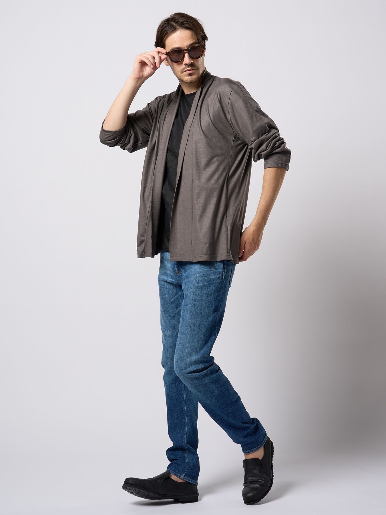 【予約品 9月23日(火) 締切】ex.comfy wool cardigan / エクスコンフィーウール カーディガン / スチールグレー