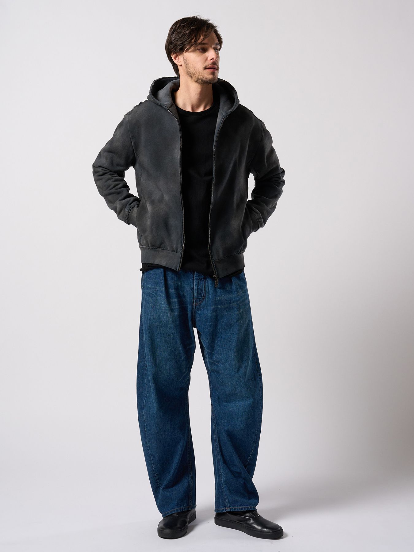 【予約品 4月19日(日) 18時締切】fade zip-up hoodie / フェード ジップアップ フーディー / フェードブラック