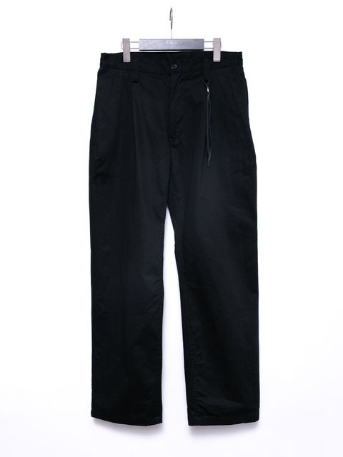 【予約品 4月6日(月) 締切】Cotton High-count Chino cloth Wide Tapered Pants / コットン ハイカウント チノクロス ワイドテーパードパンツ / ブラック