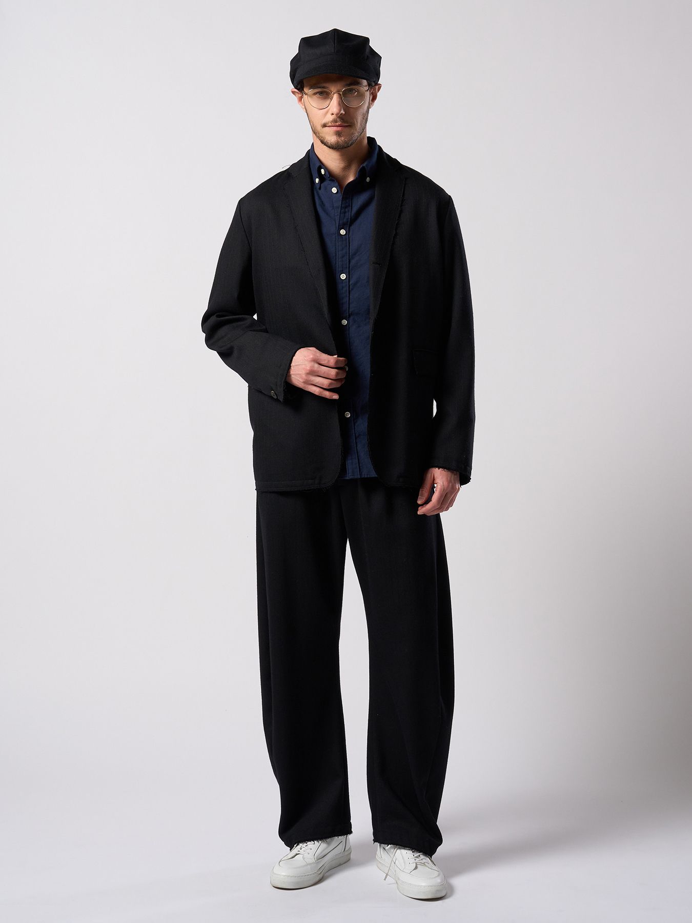 【予約品 4月19日(日) 18時締切】venetian stripe engineer cap / ヴェネツィアン ストライプ エンジニアキャップ / ブラック