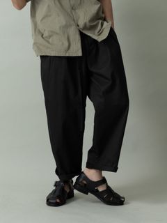 【予約品 2月1日(日) 締切】DRESSYEASE TRUSERS  gaba / ツータックイージートラウザーズ / ブラック