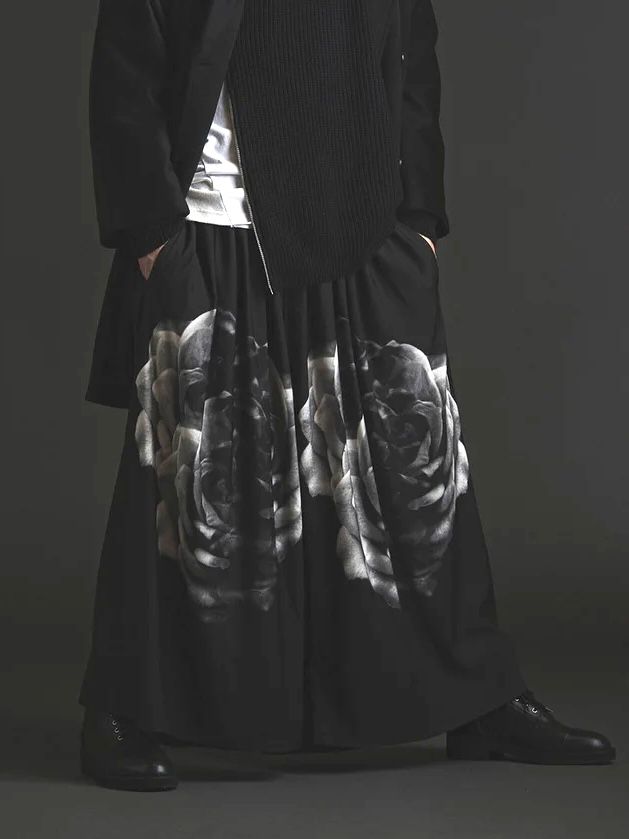 ギャザーバギートラウザーズ 薔薇 455006-022P 【NOID.】