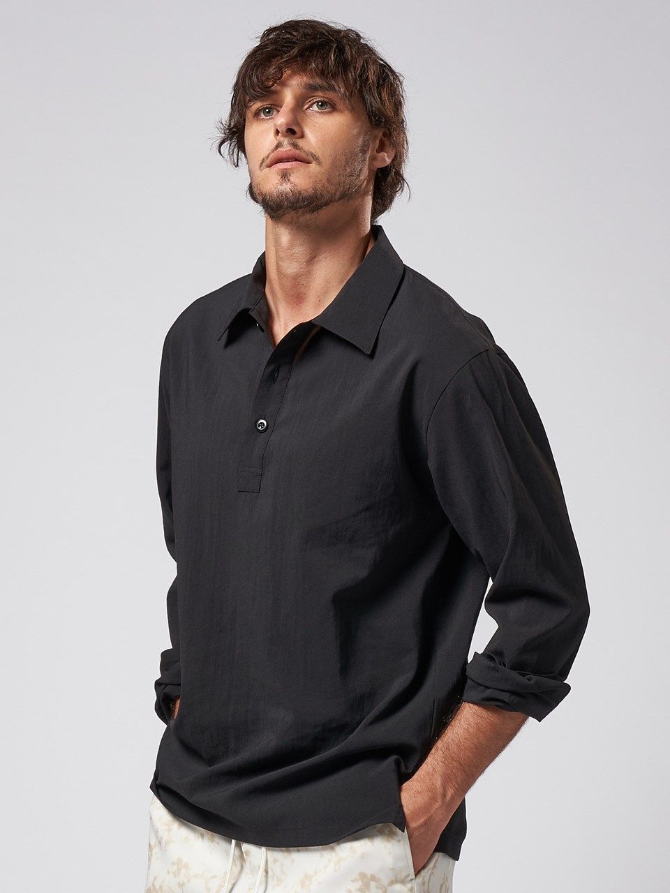 《予約品》 shirt pullover / プルオーバーシャツ / ブラック