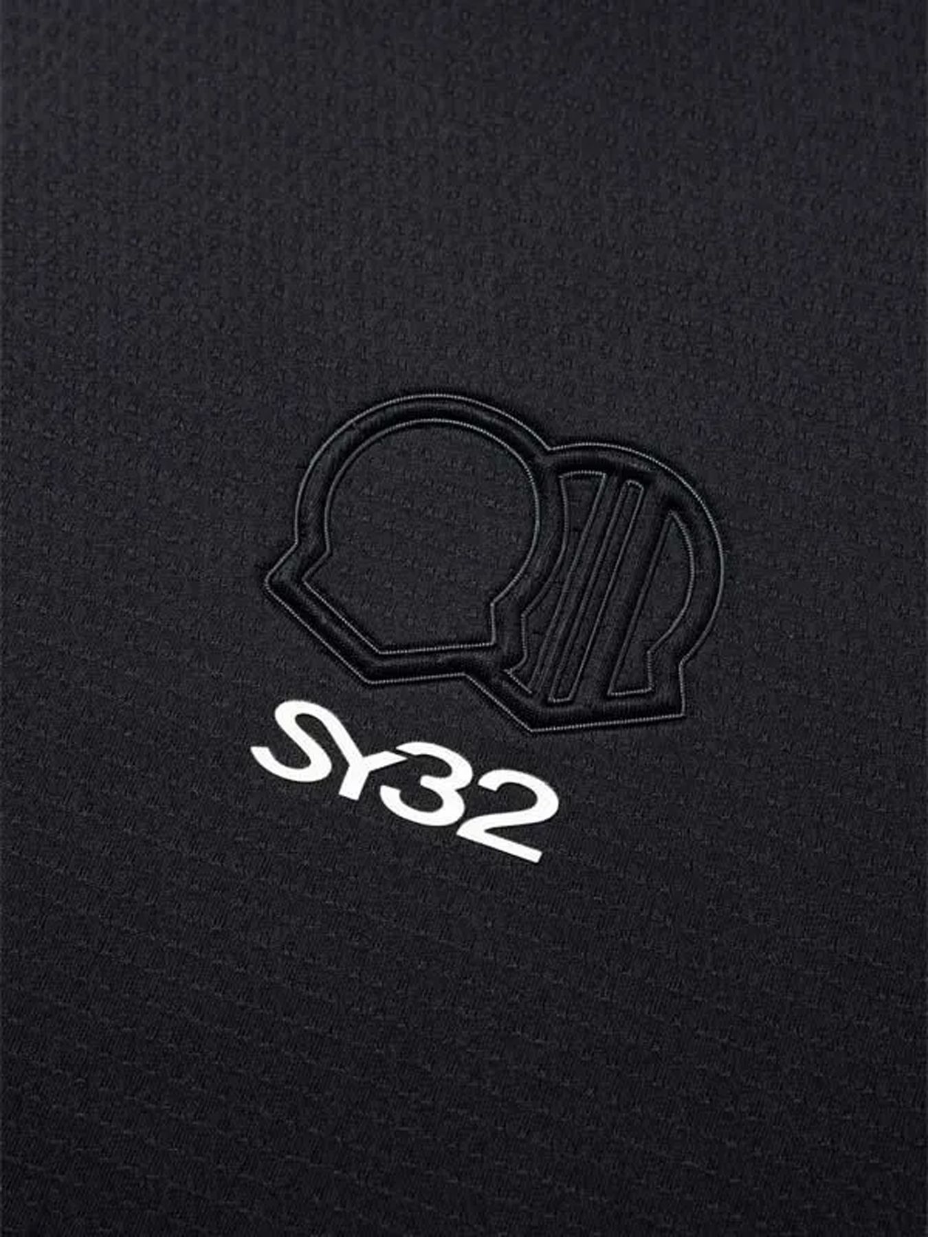 DOUBLE MESH KNIT L/S MOCK / ダブルメッシュニット モックネック / ブラック【SY32 by SWEET YEARS GOLF】