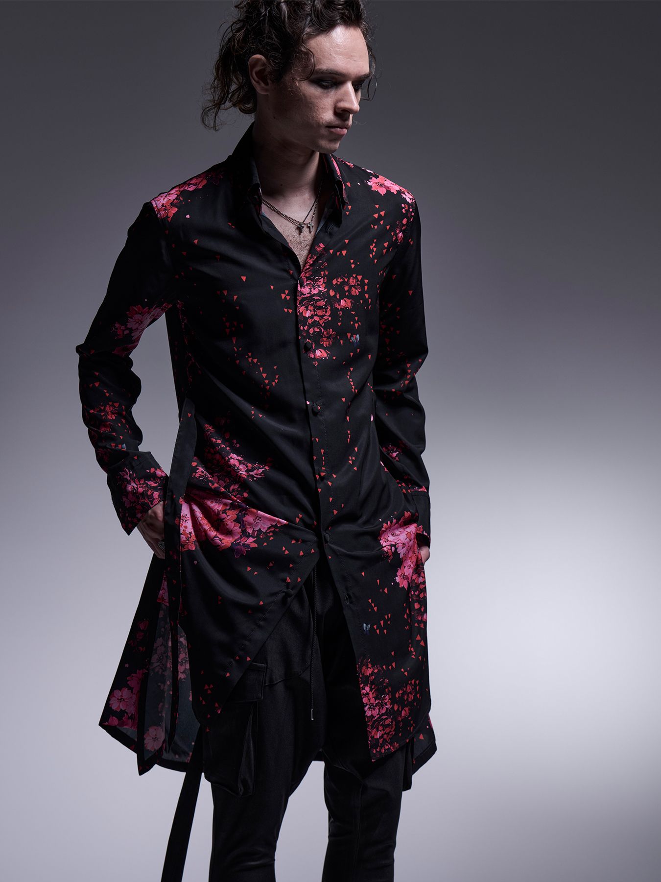 【予約品 7月13日(日) 締切】Flare Shirt / フレアシャツ / サクラ ブラック&ピンク