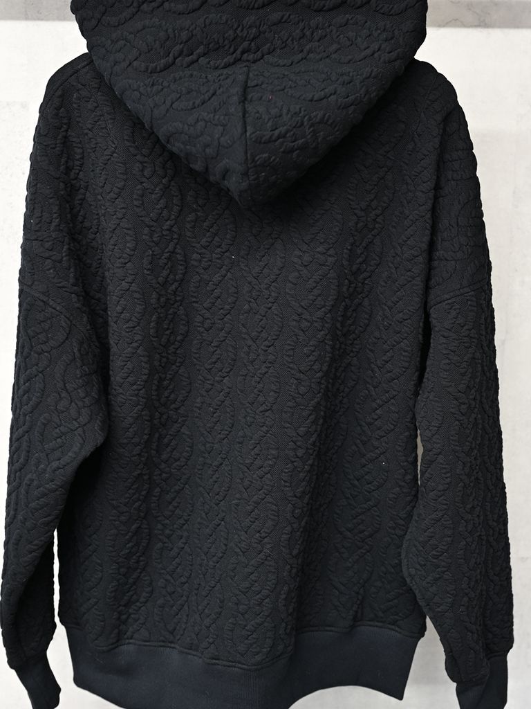 《予約品》 cable drop zip hoodie / パーカー / ブラック