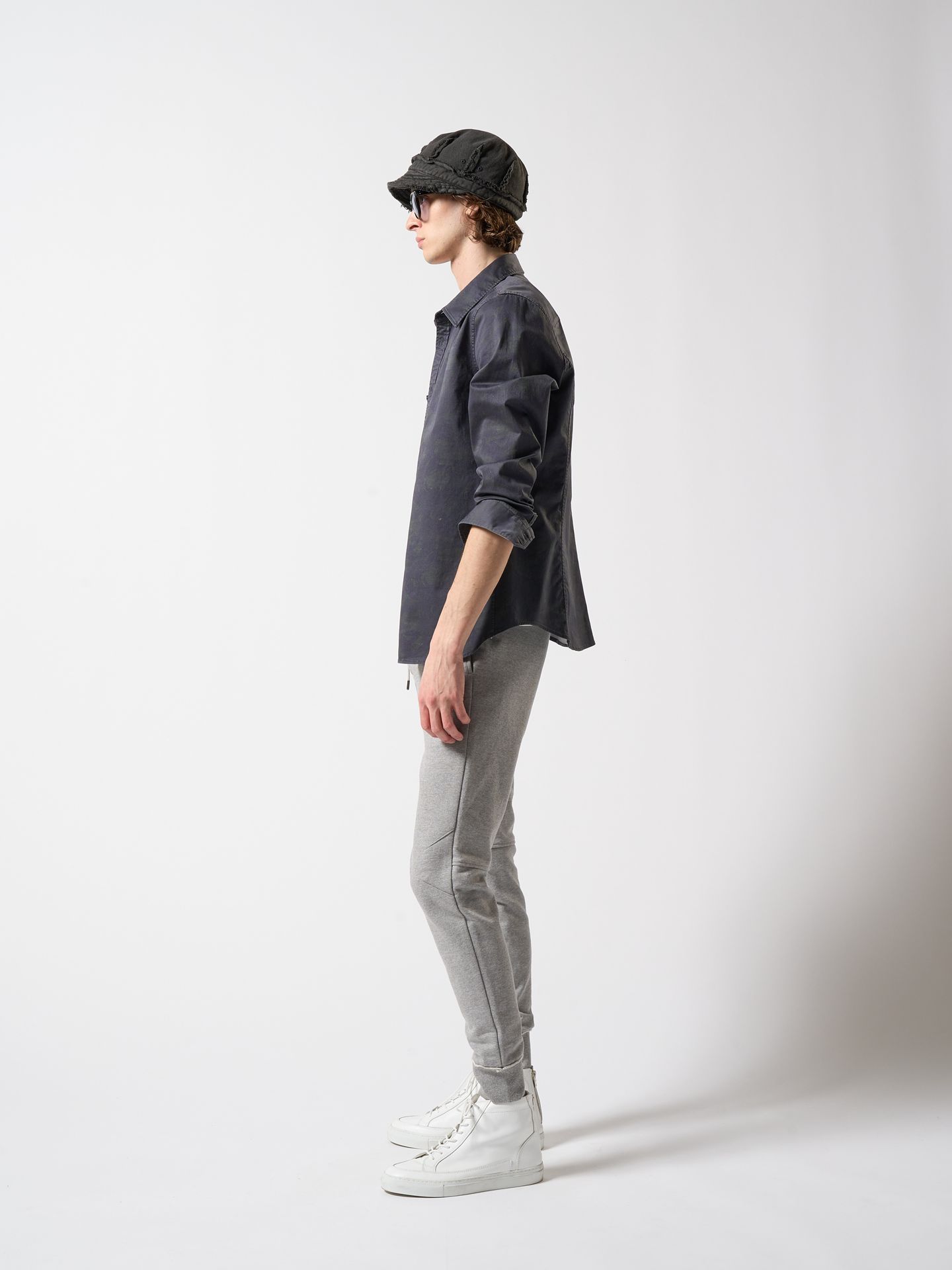 【予約品】 basic rib sweat pants / スウェットパンツ / グレー