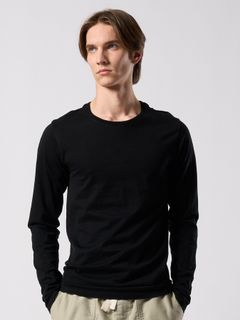 【予約品 4月19日(日) 18時締切】slim basic crew-neck L/S / スリムベーシック クルーネック ショートスリーブ / ディープブラック