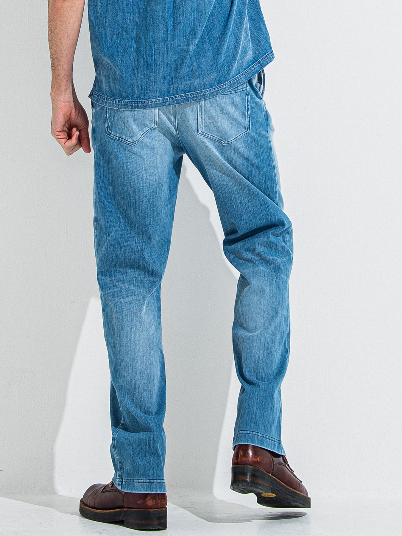 DENIM JERSEY WIDE PT / デニムジャージワイドパンツ / ライトインディゴ