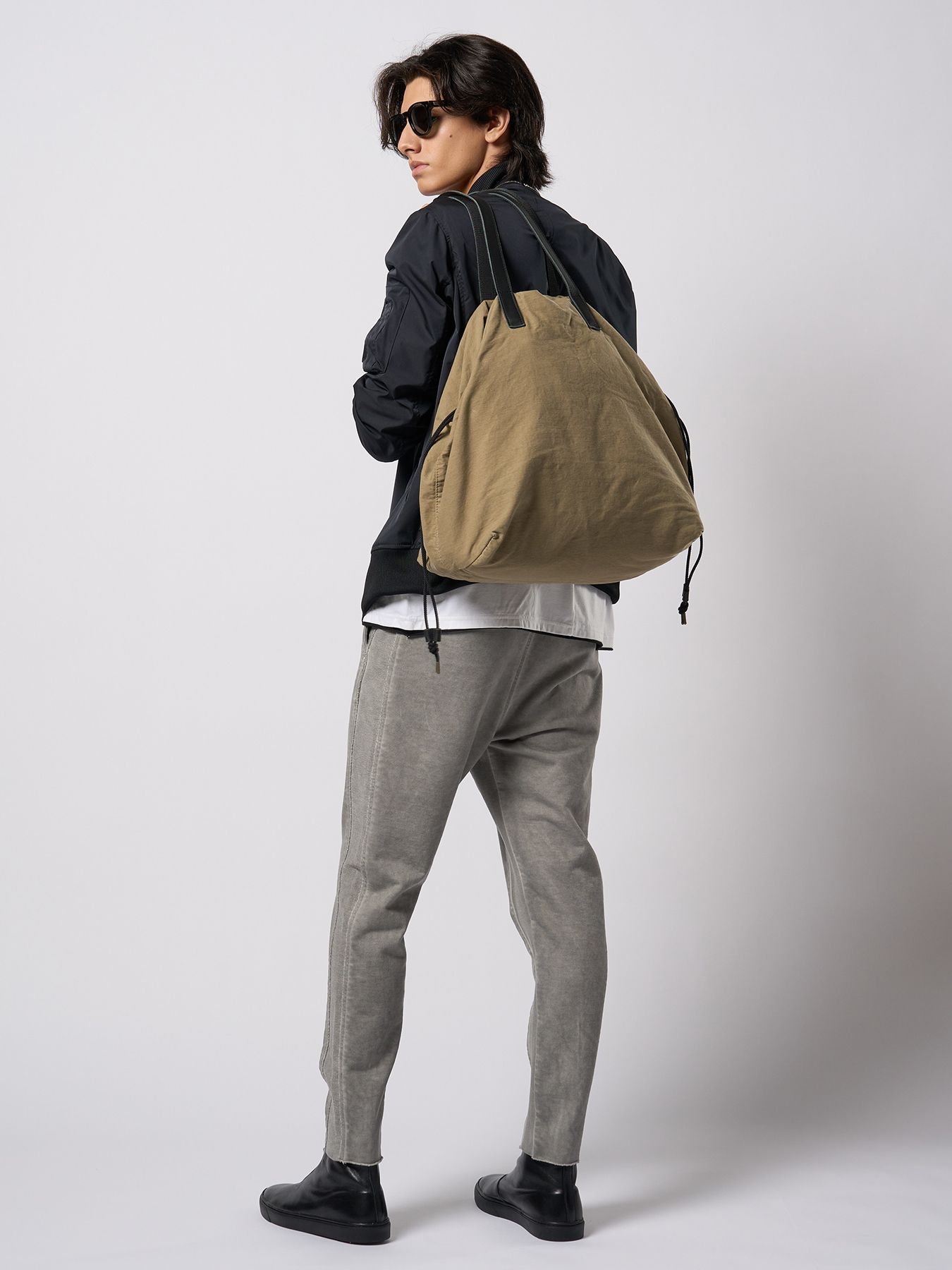 【予約品 9月23日(火) 締切】vintage drawstring tote bag / ヴィンテージ ドローストリング トートバッグ / ダルベージュ
