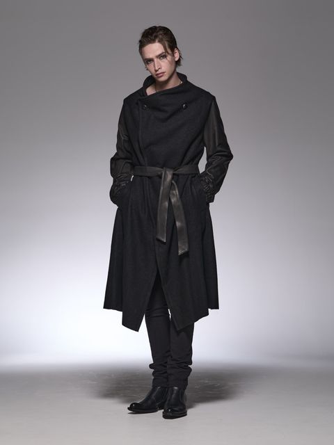 《予約品》 WrapCoat /袖革 ラップコート / ブラック
