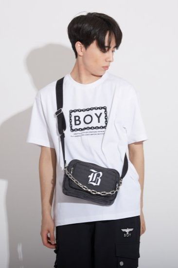 CHAIN DESIGN SHOULDER BAG / ブラック 【BOY LONDON】