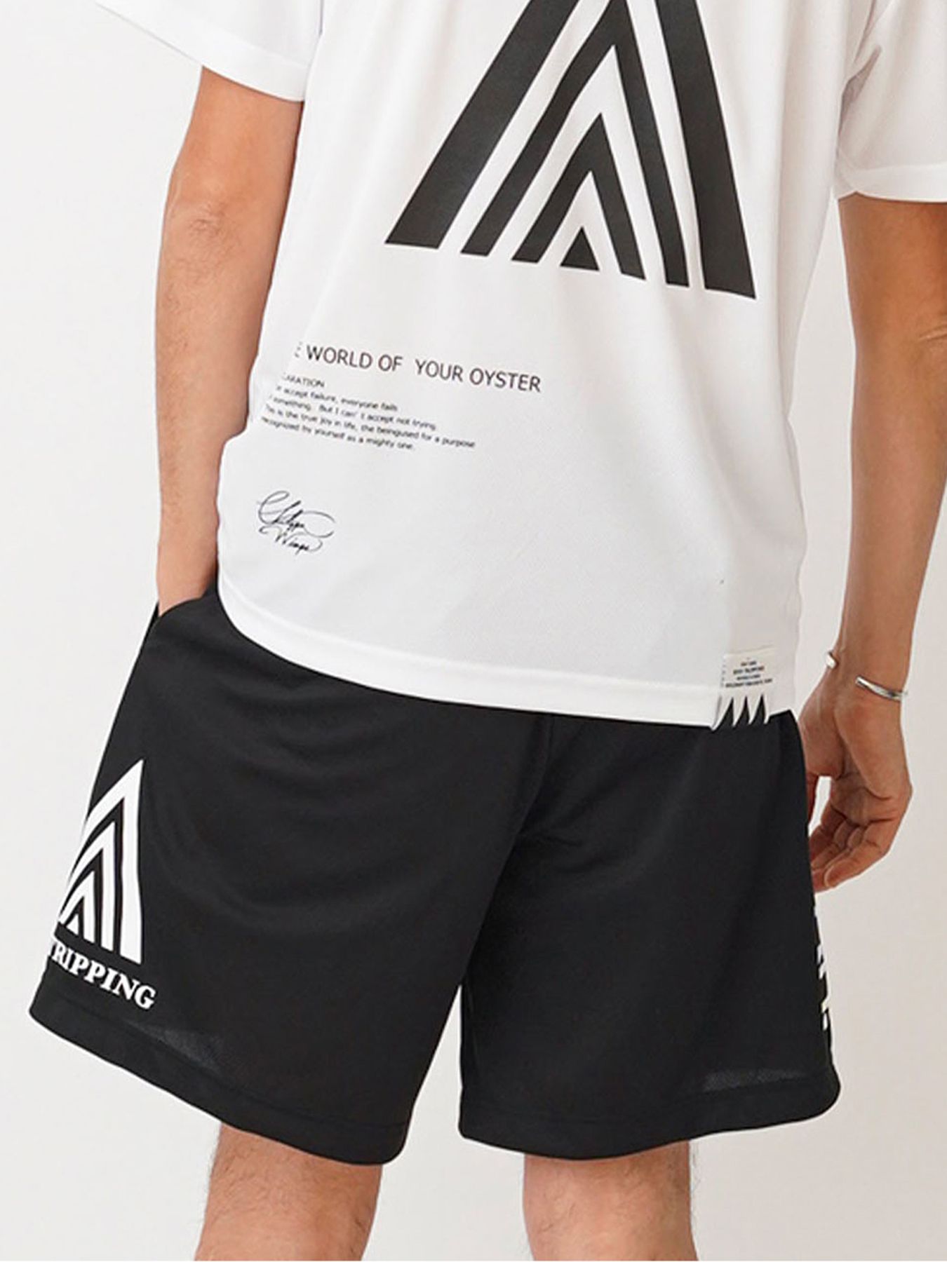 EGO TRIPPING TRAINING SHORTS / トレーニングウェア / ブラック×ホワイト