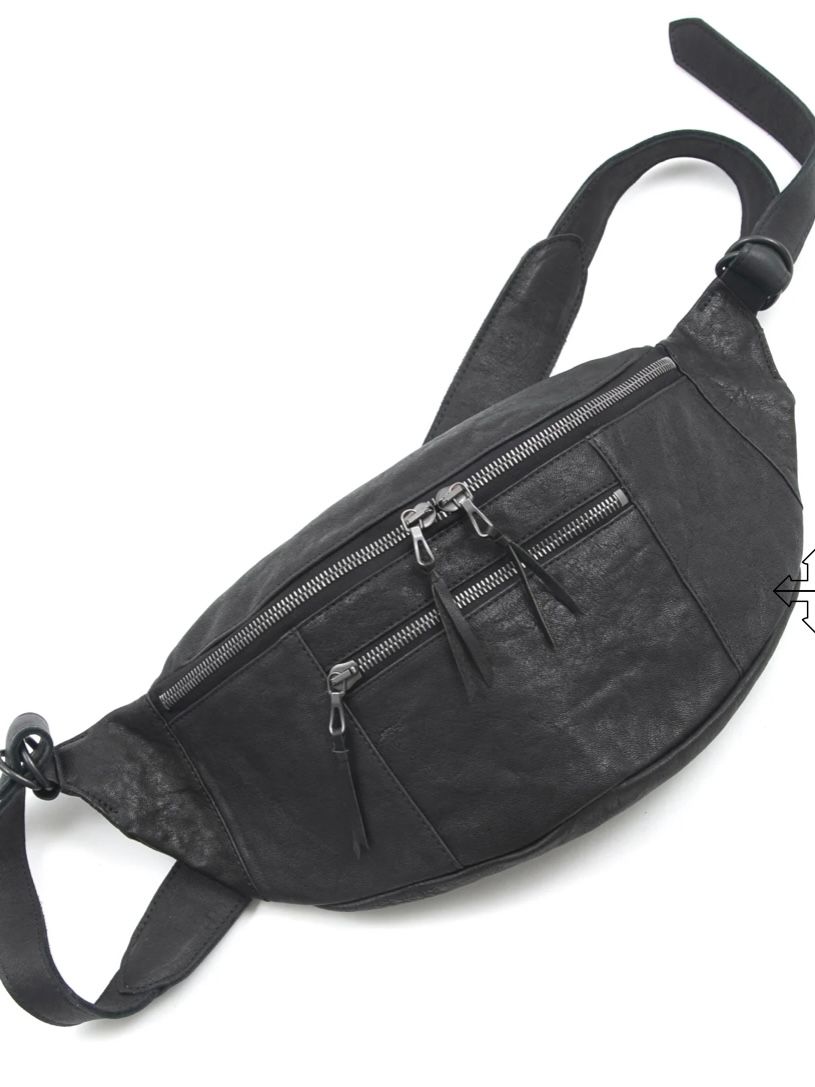 Pit Vegetable Full Tanned Shrinked Horsehide Body Bag / フルタンニン ピット鞣し シュリンク ホース ハイド ボディー バッグ / HIGH THROTTLE / ブラック