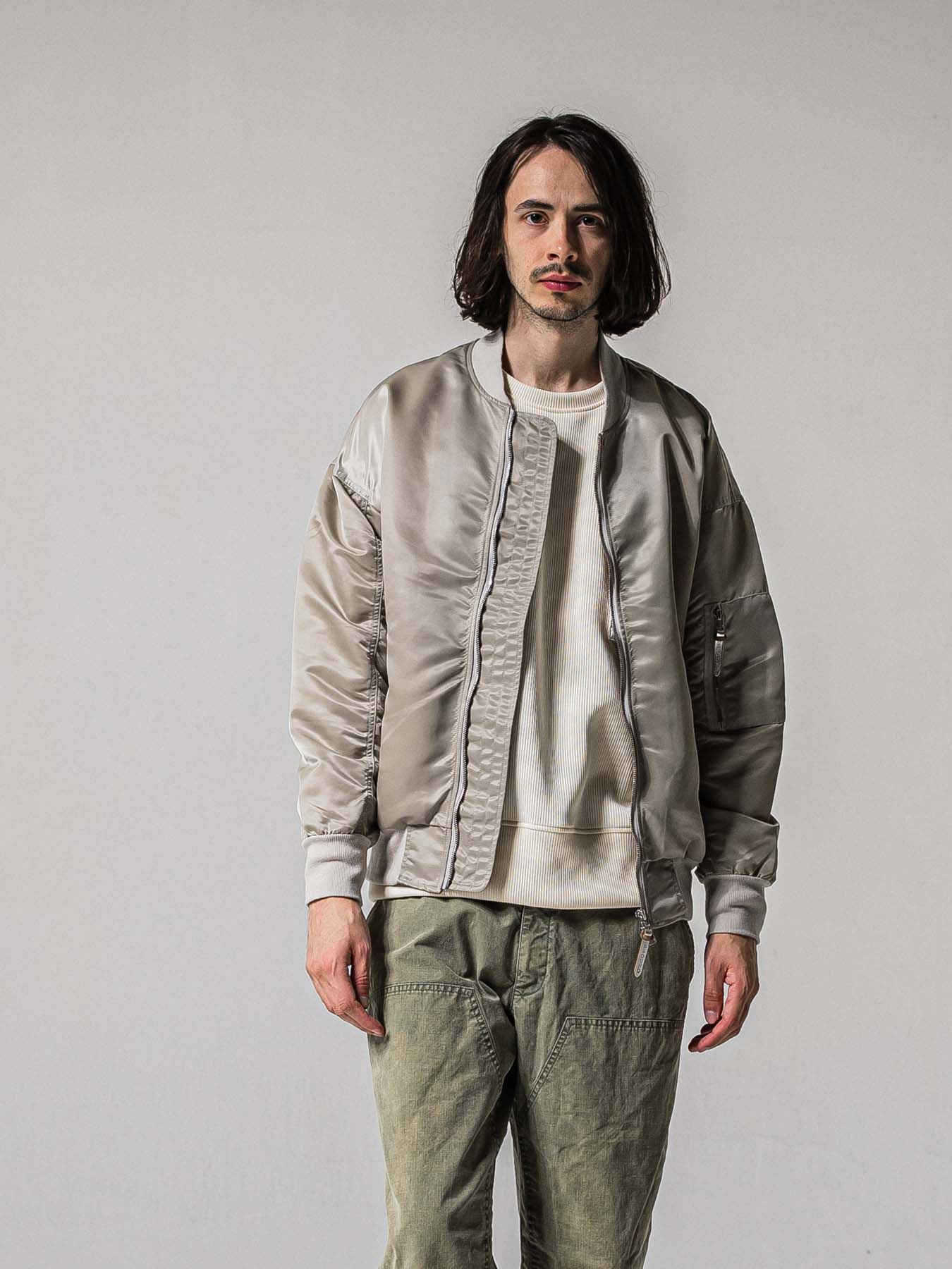 【予約品 11月16日(日) 締切】LIGHT DAVID JACKET / ドロップショルダー フライトジャケット / ナイロングレージュ