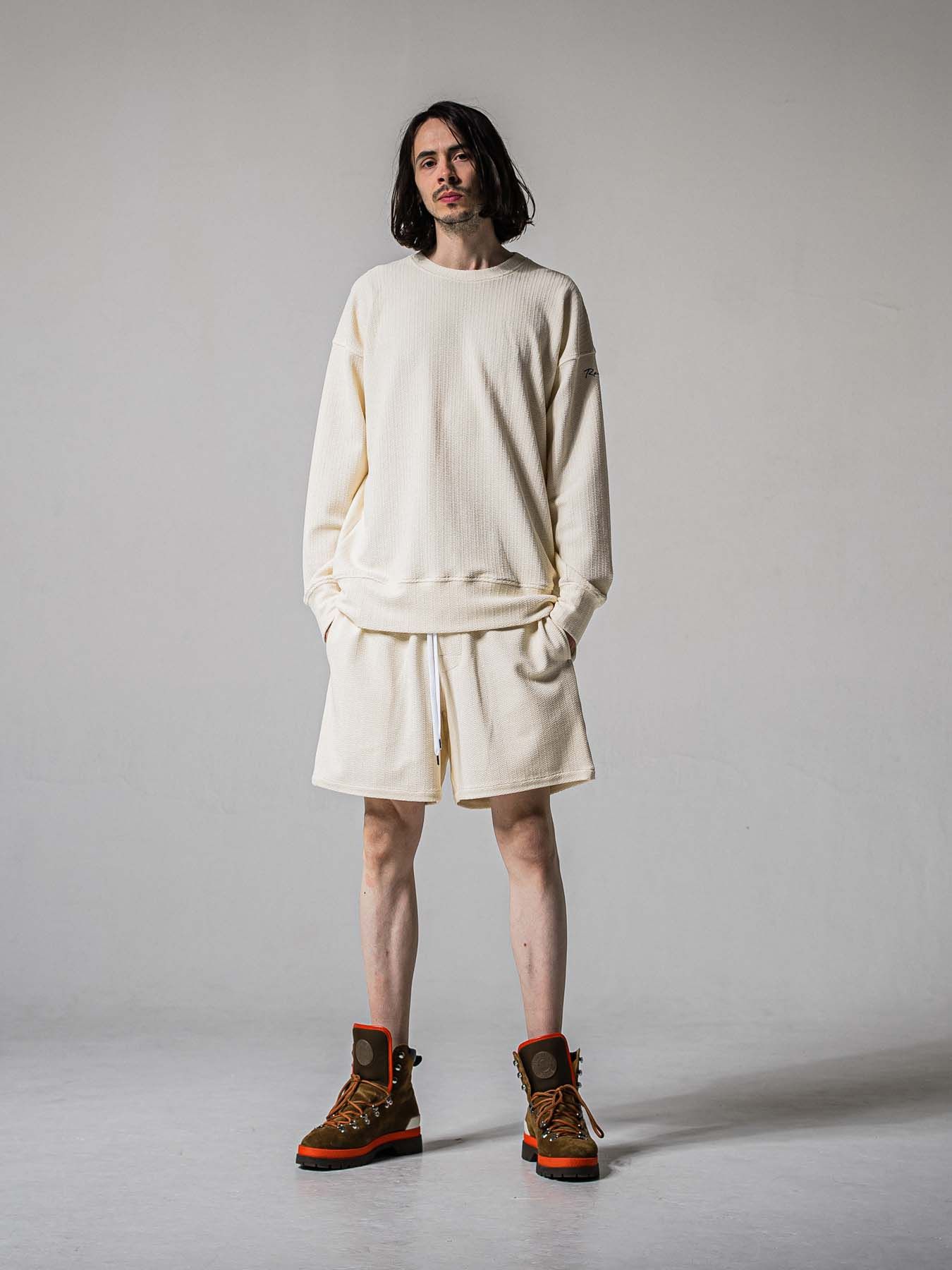 【予約品 11月16日(日) 締切】BLISTER KNIT HALF PT / ブリスターニットハーフパンツ / オフ