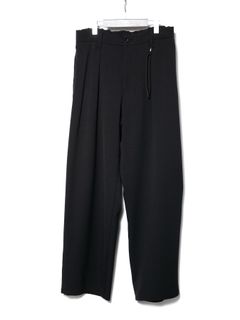 【予約品 10月12日(日) 締切】Polyester Stretch Twill Barrel Wide Pants / ポリエステル ストレッチ ツイル バレル ワイドパンツ / ブラック