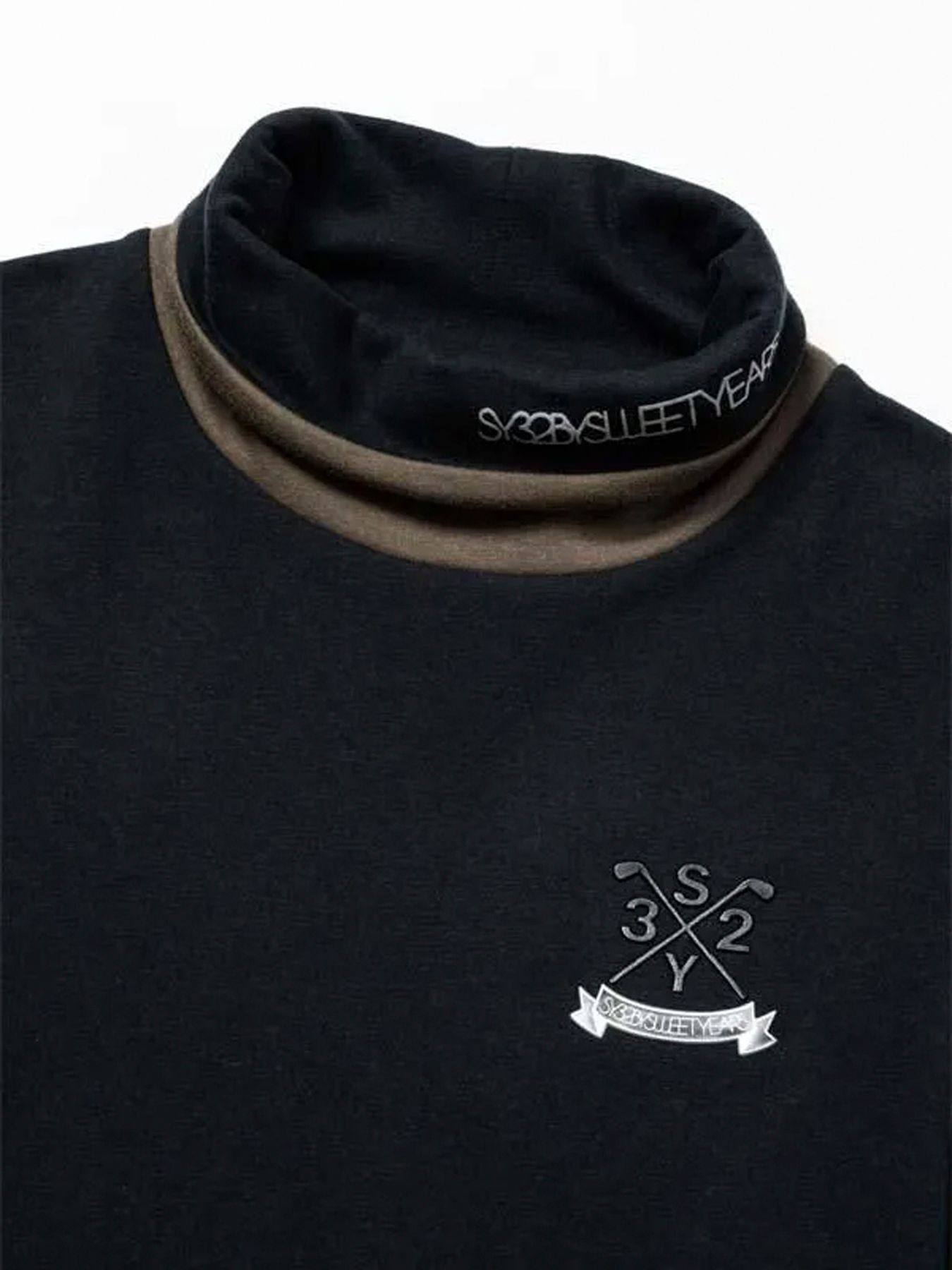 SOFT BULKY LAYERED HIGH NECK SHIRTS / レイヤードハイネック / ブラック【SY32 by SWEET YEARS GOLF】