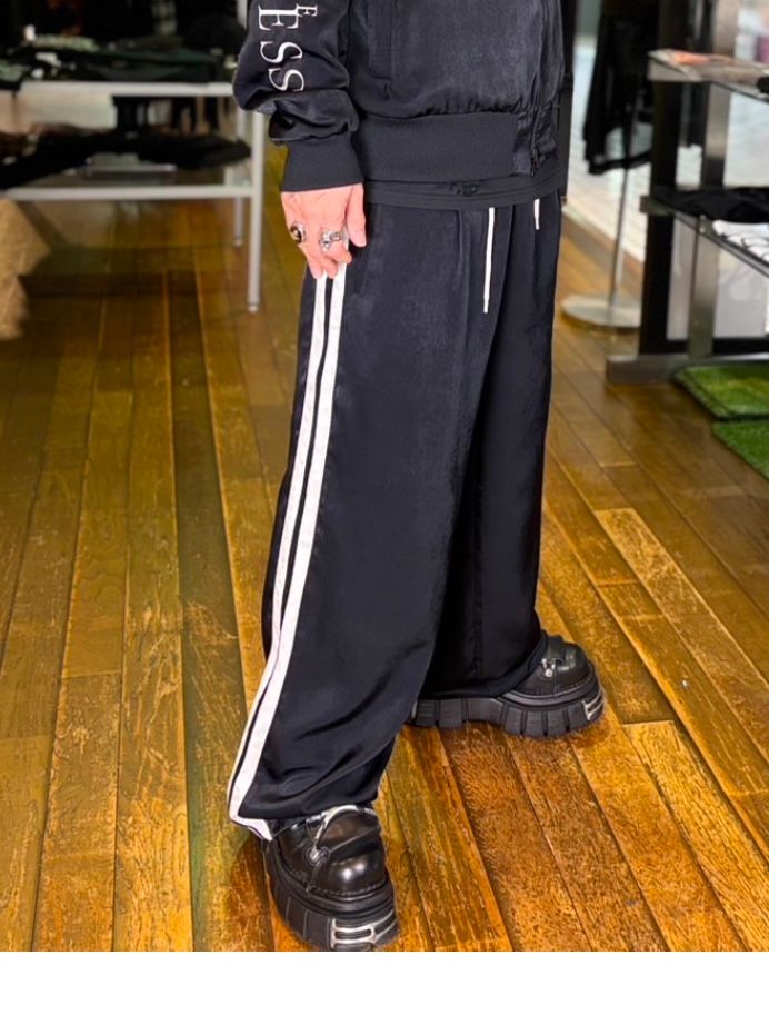 【予約品 5月18日(日) 締切】Line Wide Slacks / ラインワイドスラックス / ブラック&ホワイトライン