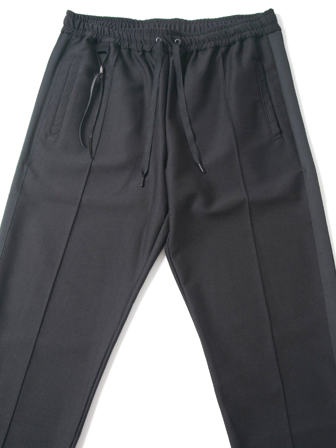 ポリ キュプラ ナイロン ハイブリッドジャージ トラック テーパードパンツ / Track Taperd Pants / ブラック 【STRUM】