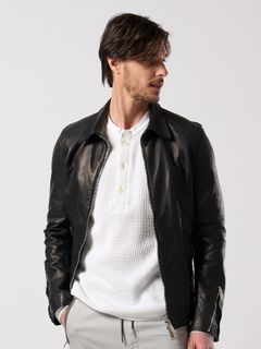 【予約品 4月19日(日) 18時締切】leather single riders / レザーシングルライダース / ブラック