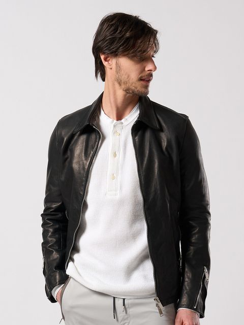 【予約品 4月19日(日) 18時締切】leather single riders / レザーシングルライダース / ブラック