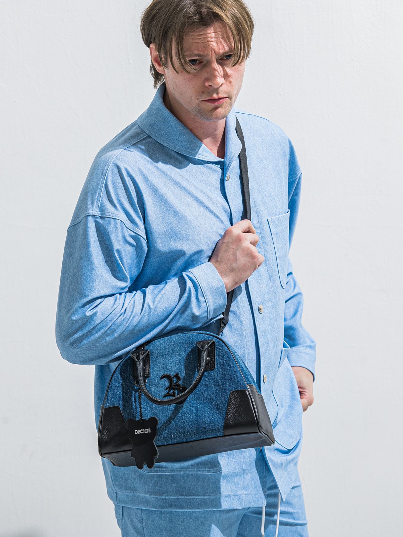 【予約品 2月15日(日) 18:00 締切】DECADEコラボ DENIM MINI BOSTON BAG / デニムミニボストンバッグ / デニム
