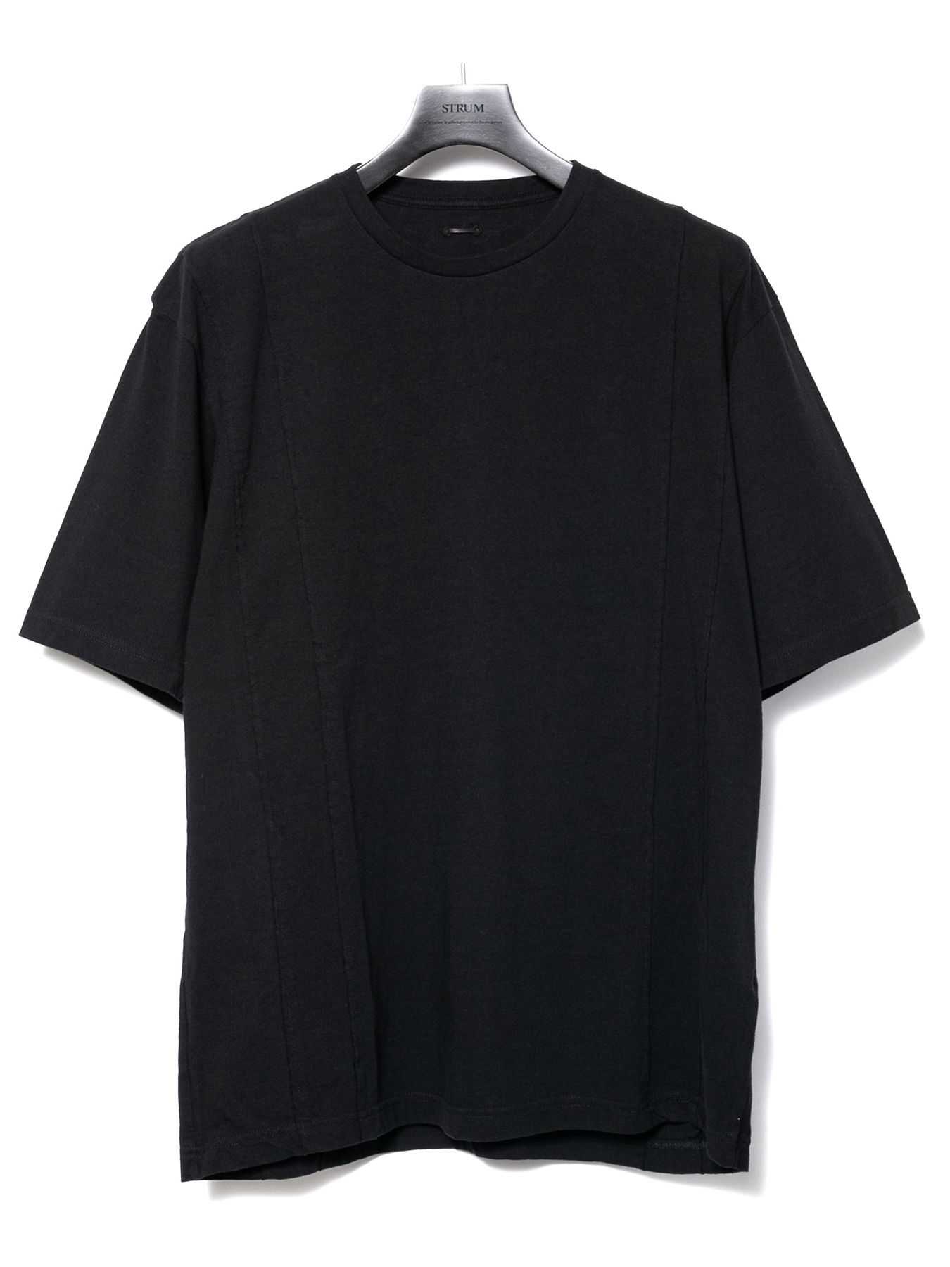 【予約品 9月27日(日) 締切】30/-ナチュラルソフト天竺 クルーネック ハーフスリーブ ワイドTシャツ / BLACK