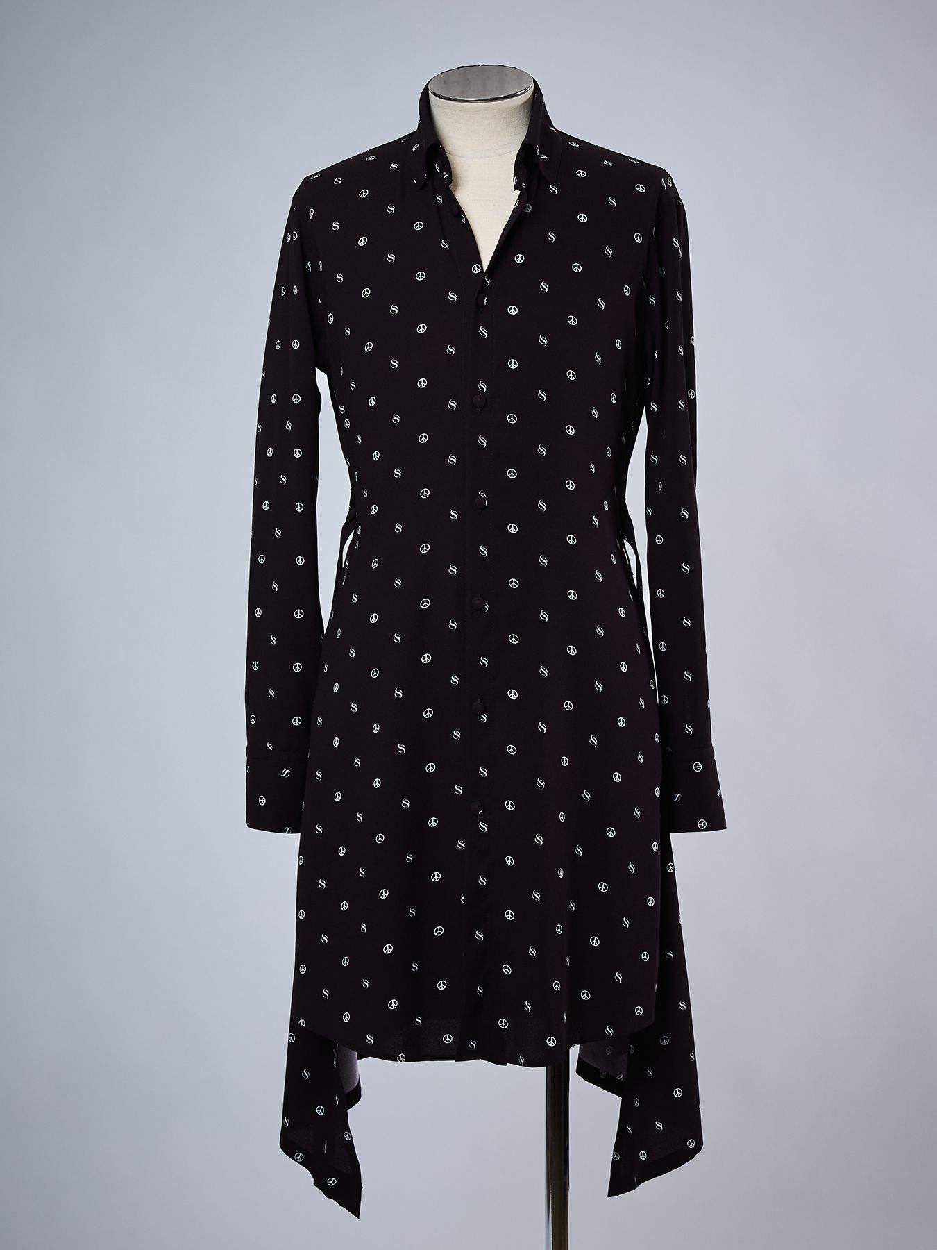 【予約品 4月26日(日) 締切】Peace Dot Flare Shirt / ピースドット フレアシャツ / ブラック