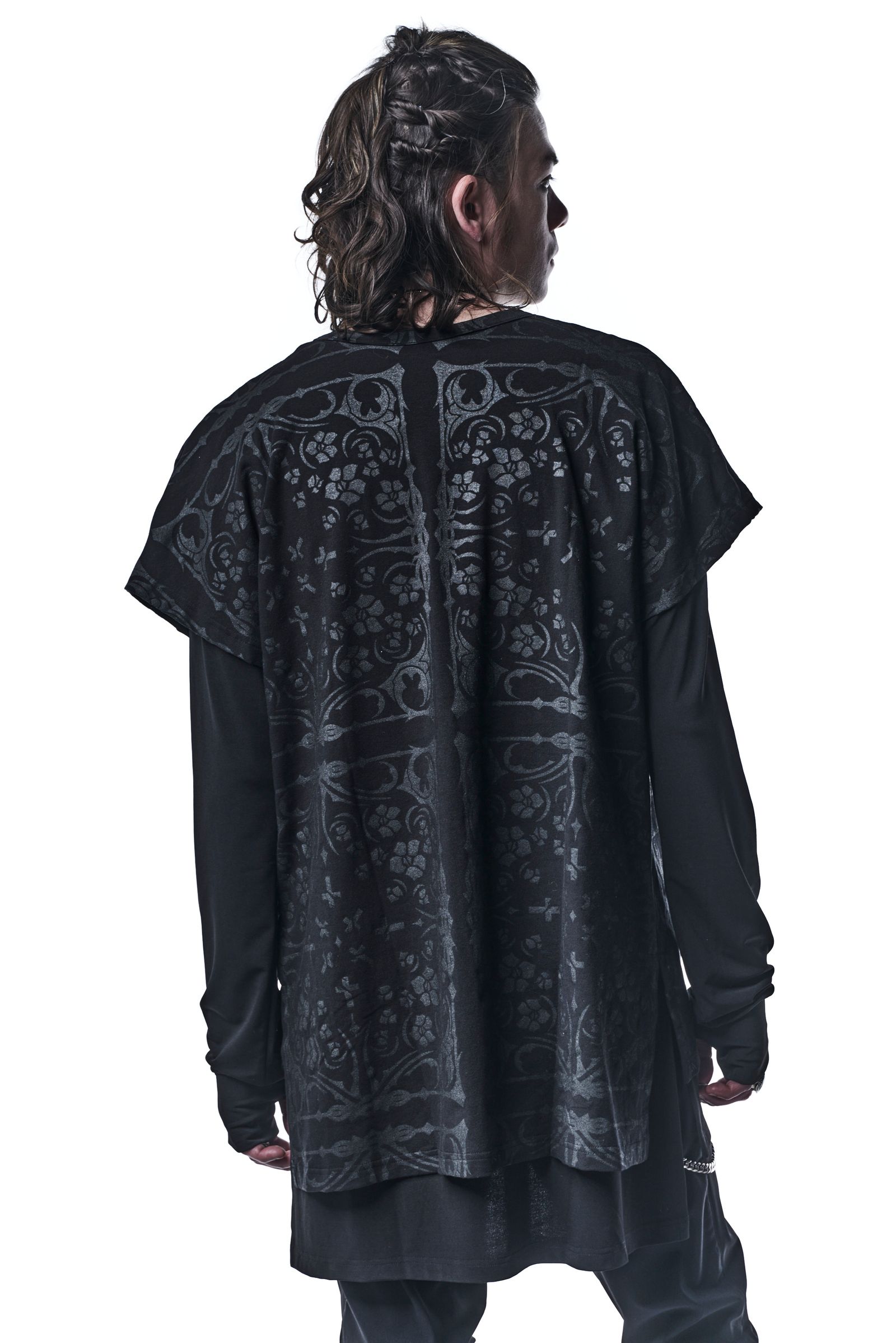 《予約品》 LayerdT-Shirts Tシャツ BANDANA BEATENJIKU / Black×Black 【kiryuyrik】 9月入荷予定