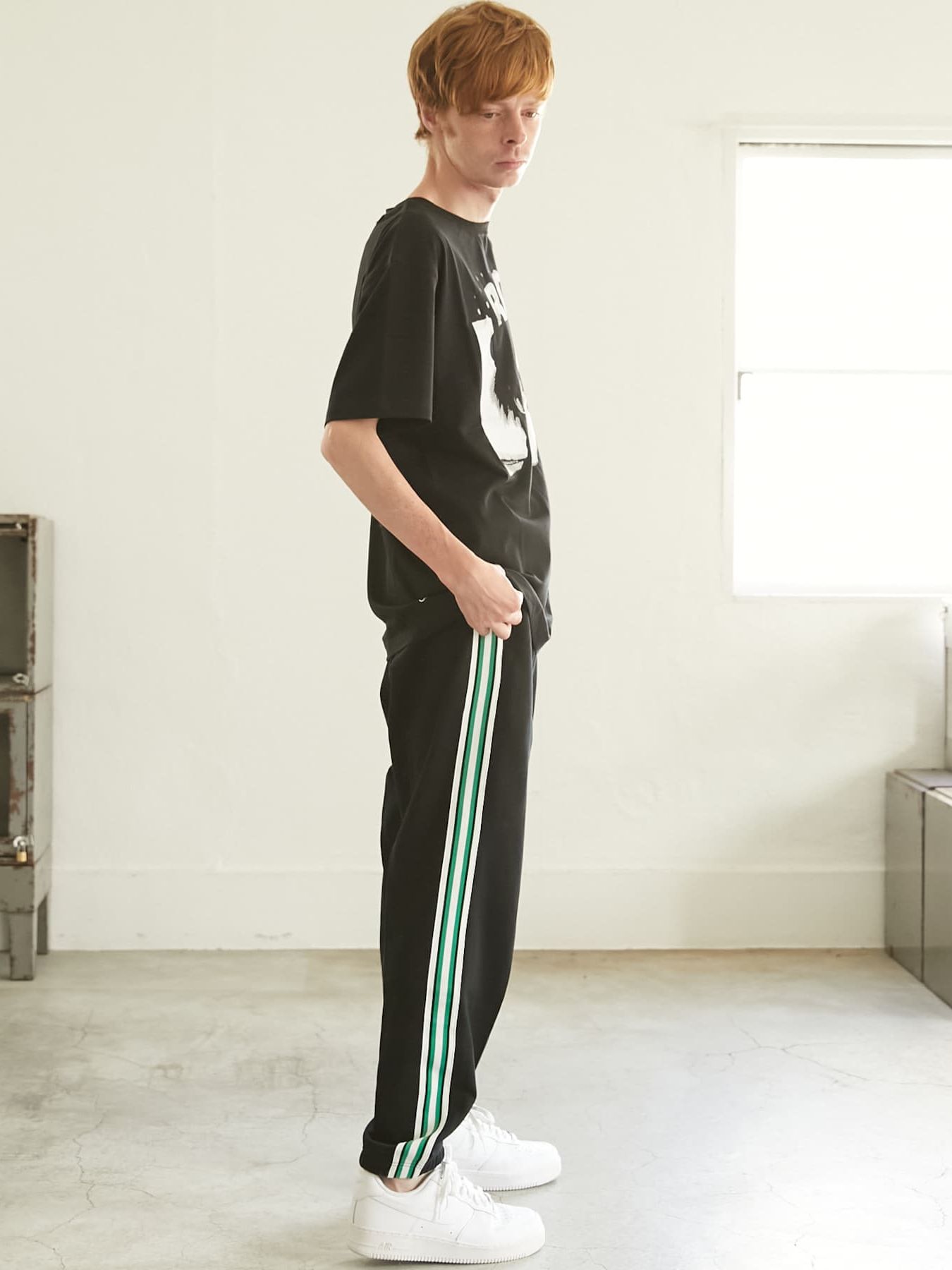 BOY RIB TRACK PANTS BLACK  / トラックパンツ / ブラック