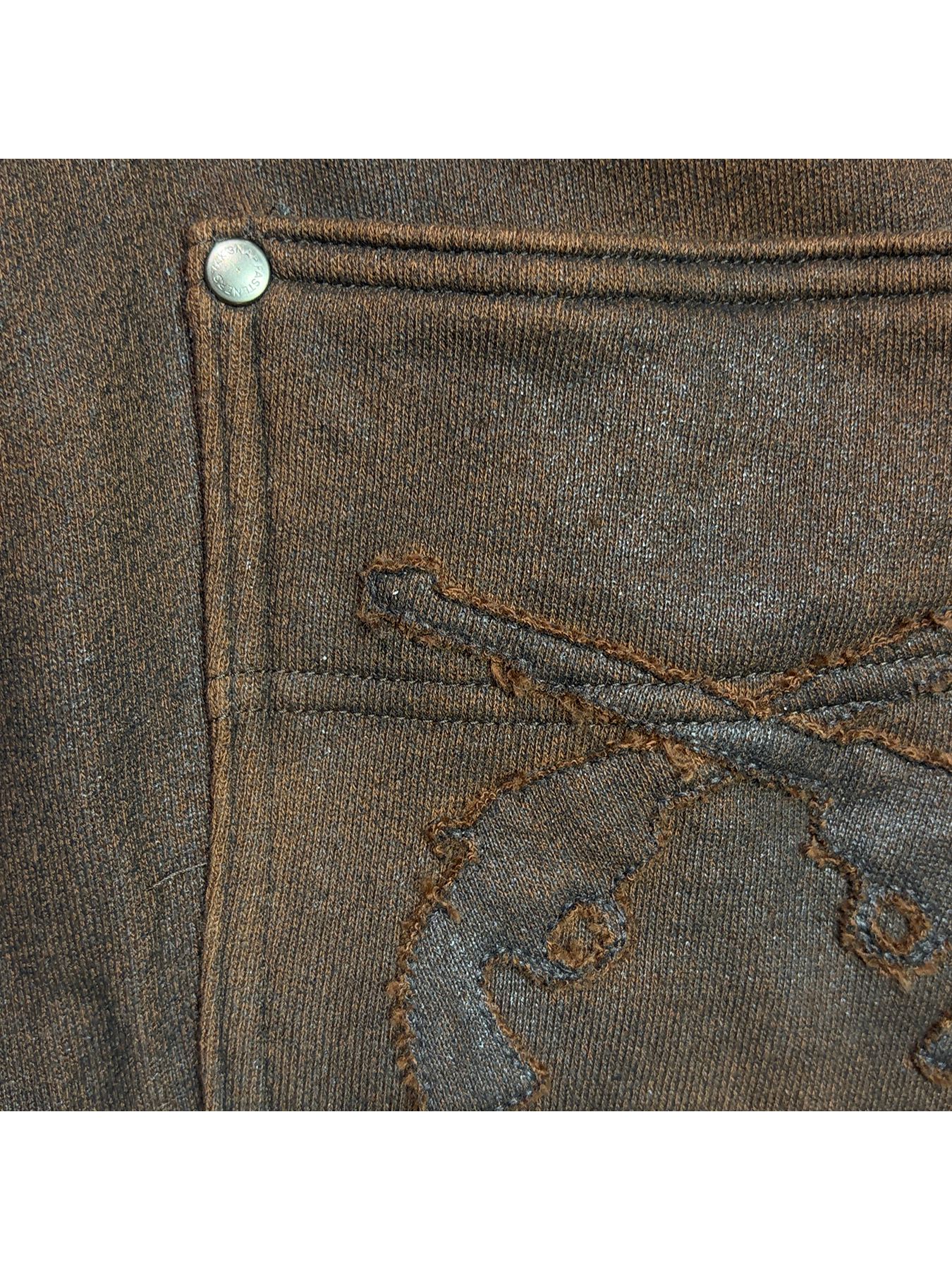 【予約品 3月9日(月) 18:00 締切】FOIL PRINT PANTS / 箔プリント ダブルニー スウェットパンツ  / ブラウン