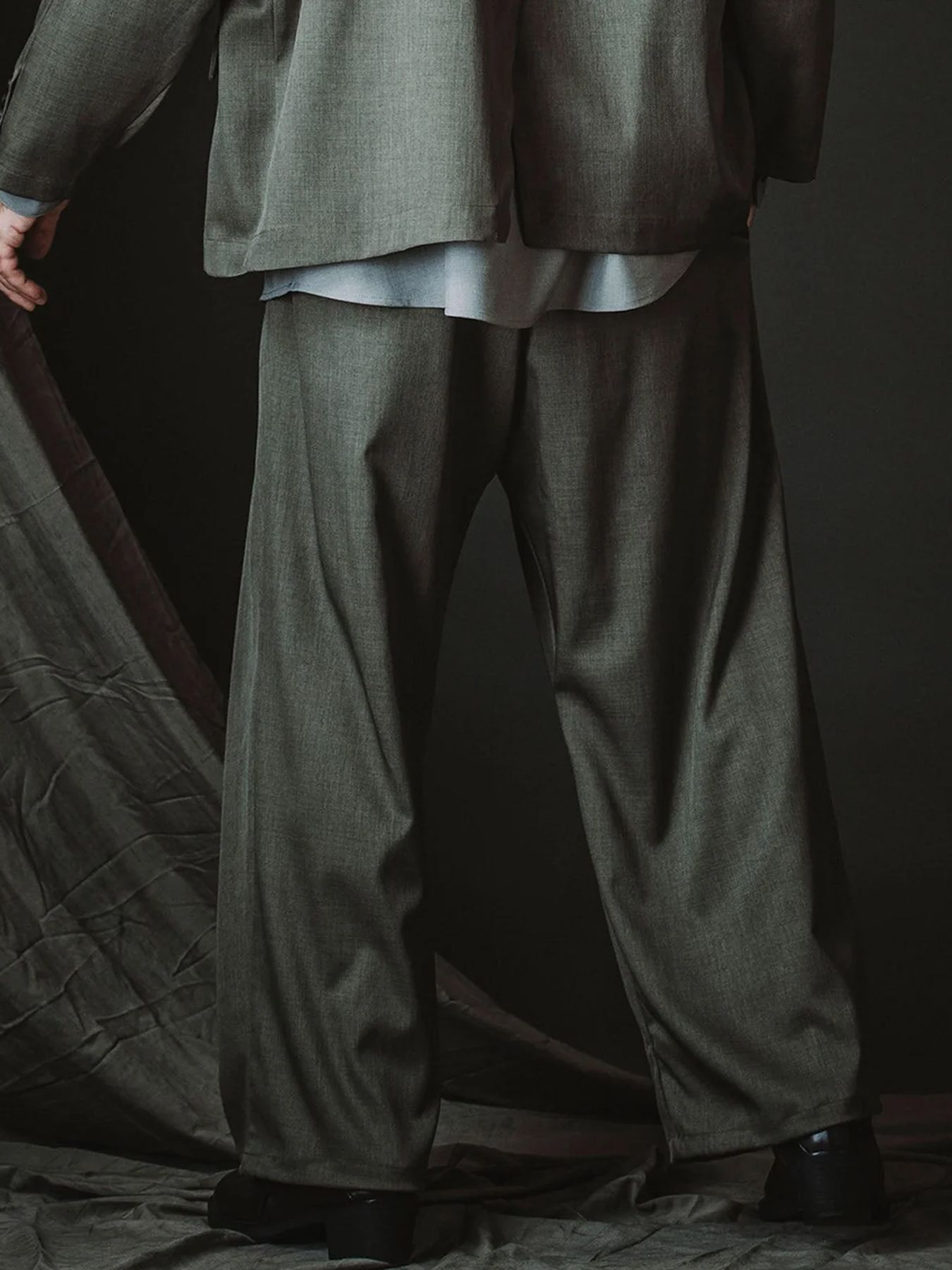 2WAYクロスタックイージーワイドトラウザーズ / グレー【NOID.】