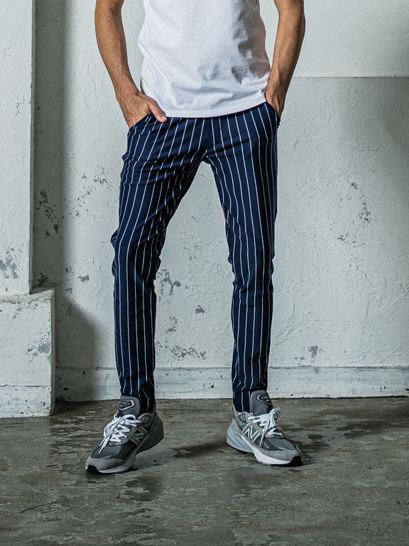 《予約11月17日19時締め》 CHRIS EASY  PANTS / イージーパンツ / ネイビー・ストライプ