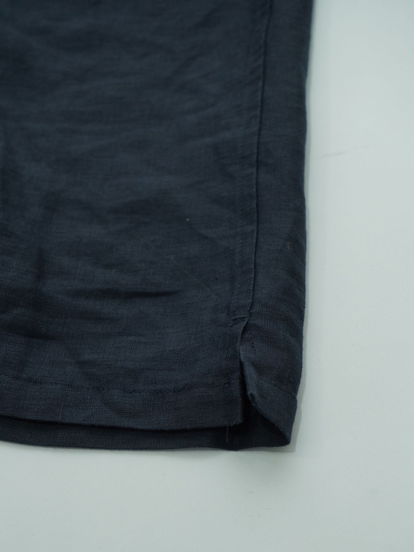 【予約品 2月1日(日) 締切】GATHERLINEN SHIRTS S/S / リネン 半袖シャツ / ネイビー