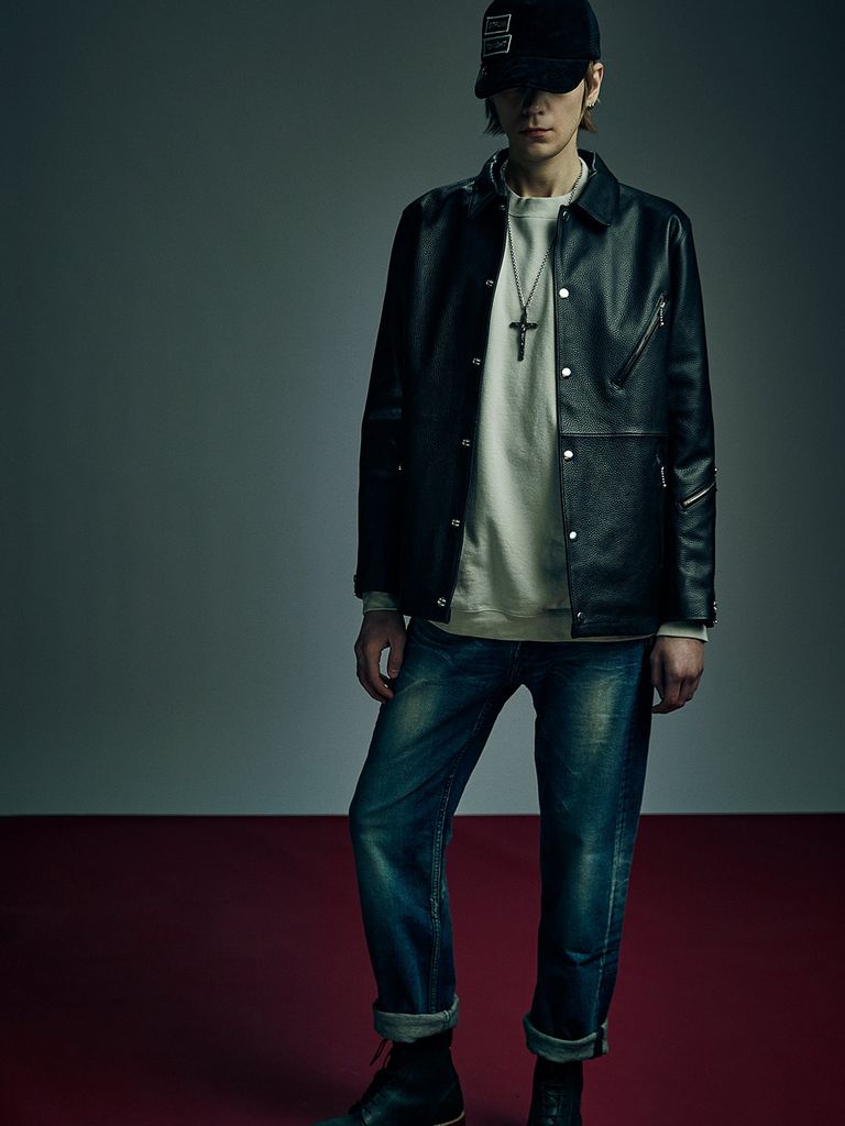 STRUM - Chrome Tanned Emboss Shrinked Steerhide Coach Jacket STRUM - Chrome Tanned Emboss Shrinked Steerhide Coach Jacket