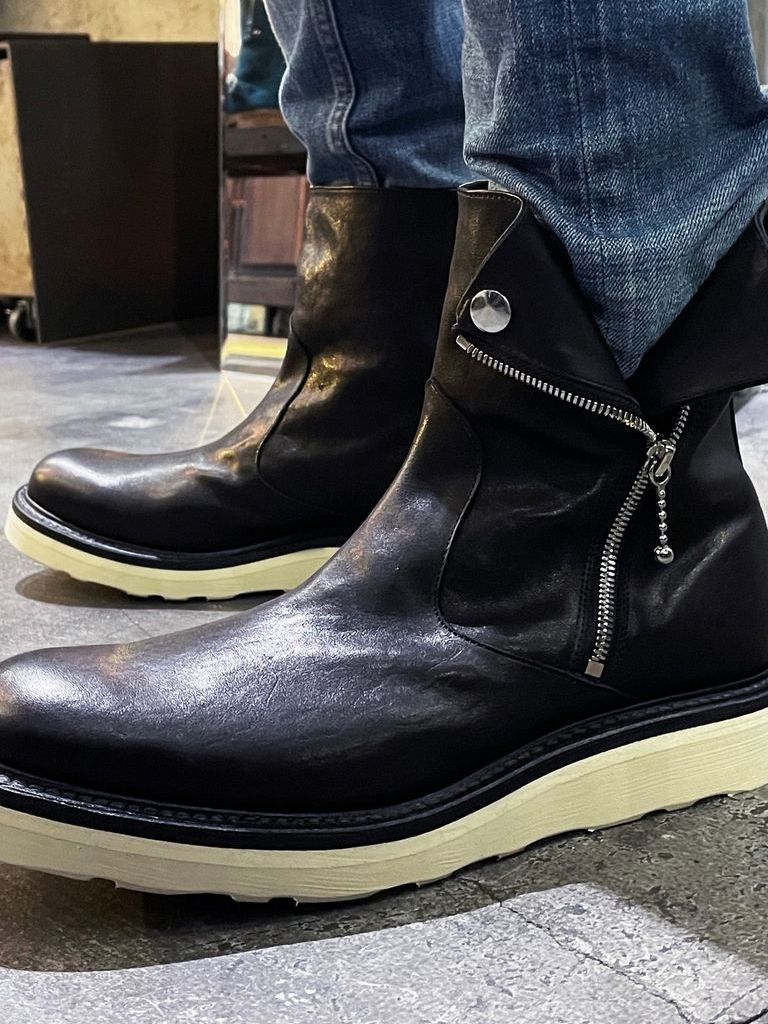 Pit Vegitable Full Tanned Shrinked Horse Riders Boots / ピットフルタンニン シュリンク ホースハイド 『ライダース ブーツ』TRASH
